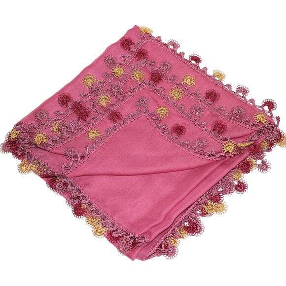 Tulbent Scarf Handmade Crochet Detailing NWOT - Picture 2 of 9